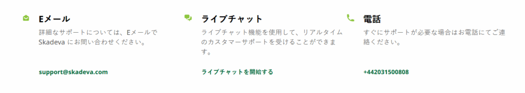 Skadevaの24時間カスタマーサポート